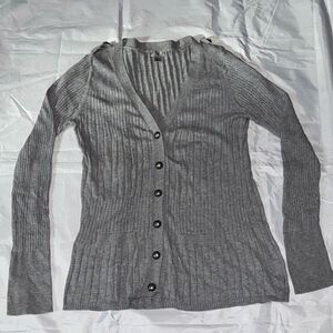 Worthington Gray Ribbed Cardigan
